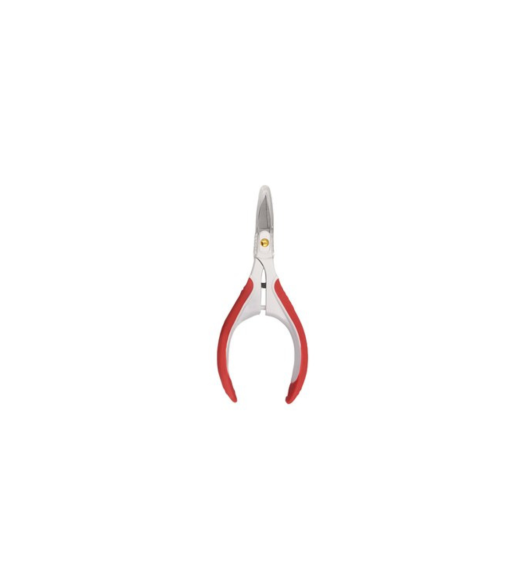 Tesoura de Bordado Bico Curvo Anti-Fadiga com Mola - Vermelho
